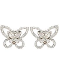 Suzy Levian - Sterling Silver & Cz White Butterfly Stud Earrings - Lyst