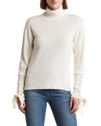 Ramy Brook - Walt Turtle Neck Long Lace-up Sleeve Top - Lyst