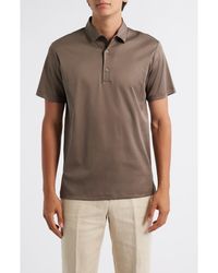 Aurélien - Aur1 Solid Cotton Polo - Lyst