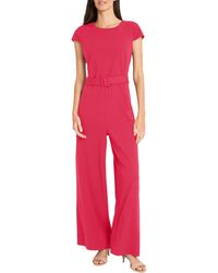 Maggy London - Cap Sleeve Belted Jumpsuit - Lyst