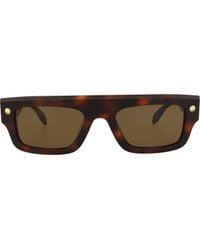 McQueen - 52Mm Rectangular Sunglasses - Lyst