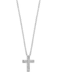 Effy - Sterling Pavé Diamond Cross Pendant Necklace - Lyst