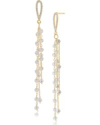 Jardin - Faux Pearl & Crystal Bead Cascading Drop Earrings - Lyst