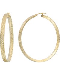 Bony Levy - 14k Gold Textured Hoop Earrings - Lyst