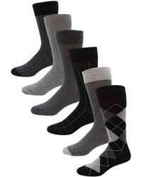 Lorenzo Uomo - 6-pack Assorted Cotton Blend Dress Socks - Lyst
