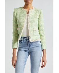 L'Agence - Angelina Fray Tweed Jacket - Lyst