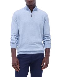 Bugatchi - Quarter Zip Cotton & Cashmere Pullover - Lyst
