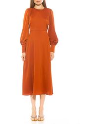 Alexia Admor - Sophie Long Sleeve Fit & Flare Maxi Dress - Lyst