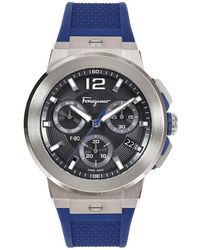Ferragamo - F-80 Titanium Tech Chronograph Silicone Strap Watch, 44Mm - Lyst