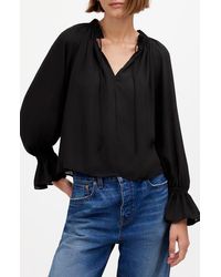 Madewell - Long-Sleeve Tie-Neck Top - Lyst