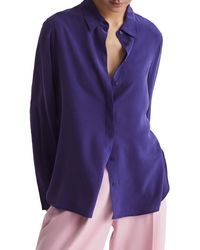 Reiss - Kia Silk Button-up Shirt - Lyst