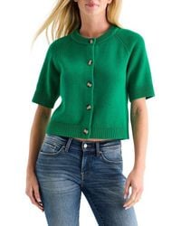 Lucky Brand - Short Sleeve Crop Cardigan - Lyst