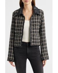 Rag & Bone - Eloise Faux Leather Trim Tweed Jacket - Lyst