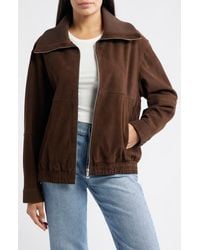 Bernardo - Oversize Suede Bomber Jacket - Lyst