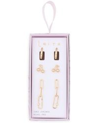 Leith - 3-Pack Cherry Assorted Earrings - Lyst