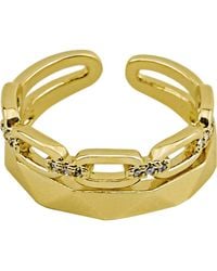 Panacea - Crystal Link Open Band Ring - Lyst