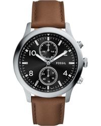 Fossil - Bennett Multifunction Leather Strap Watch, 45Mm - Lyst