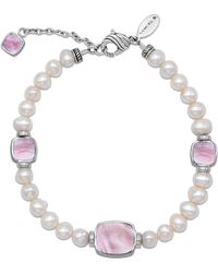 Samuel B. - Sterling 7–8Mm Pearl & Mother-Of-Pearl Station Bracelet - Lyst