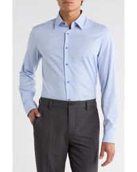 Duchamp - Slim Fit Check Stretch Cotton Dress Shirt - Lyst