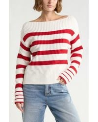 Vigoss - Thermal Stitch Boat Neck Sweater - Lyst