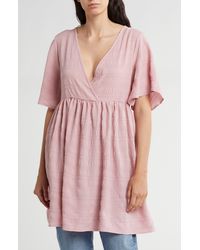 Nordstrom - Textured Tunic Cover-up Dress - Lyst