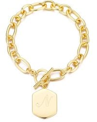 Adornia - Monogram Initial Charm Chain Bracelet - Lyst
