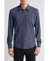 BOSS - Liam Regular Fit Geometric Medallion Print Stretch Button-Up Shirt - Lyst