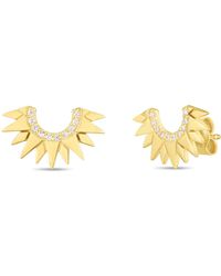 KARAT RUSH 14k Italian Gold Sunburst Stud Earrings With Diamonds\n In Yellow At Nordstrom Rack
