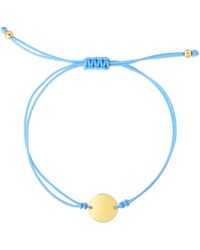 KARAT RUSH - 14k Yellow Gold Round Disk Bracelet In Gold And Neon Blue Cord At Nordstrom Rack - Lyst