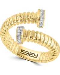 Effy - 14K Diamond Pavé Screw Bypass Ring - Lyst