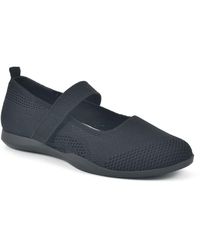 White Mountain Footwear Playful Mary Jane Knit Flat In Black/knit/fab At Nordstrom Rack