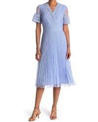 sonyyia v neck lace midi dress