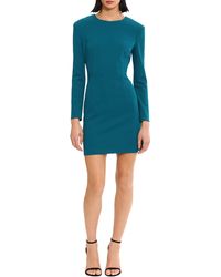 DONNA MORGAN FOR MAGGY - Long Sleeve Shoulder Pad Minidress - Lyst