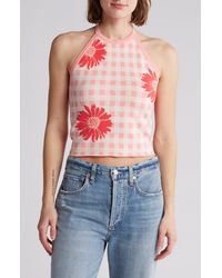Vici Collection - Milly Gingham Halter Top - Lyst