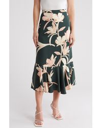 Tahari - Floral Print Flounce Skirt - Lyst
