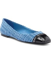 Karl Lagerfeld - Zofia Cap Toe Tweed Flat - Lyst