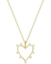 Ron Hami - 14k Yellow Gold Diamond Open Heart Pendant Necklace - Lyst