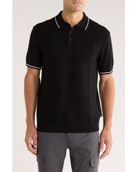 DKNY - Cobblestone Tipped Polo Sweater - Lyst