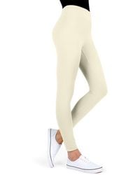 Memoi - Cotton-Blend Solid Leggings - Lyst