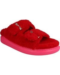 McQueen - Genuine Shearling Slide Sandal - Lyst