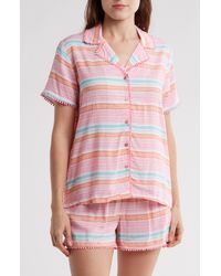 Kensie - Notch Collar Boxer Short Pajamas - Lyst
