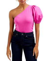 French Connection - Rosanna One-shoulder Cotton Top - Lyst