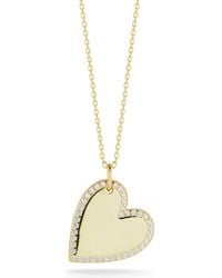 Glaze Jewelry - Cubic Zirconia Halo Heart Pendant Necklace - Lyst
