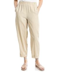 Max Studio - Cuffed Crop Linen Blend Barrel Leg Pants - Lyst