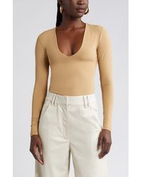 Open Edit - Smooth Edit V-Neck Bodysuit - Lyst