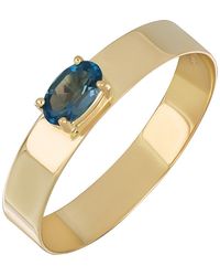 Bony Levy - 14K Oval Topaz Stackable Ring - Lyst