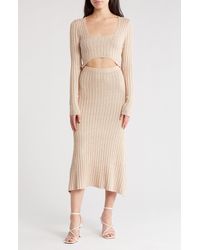 AFRM - Skye Long Sleeve Cutout Sweater Dress - Lyst