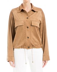Max Studio - Faux Suede Bomber Jacket - Lyst