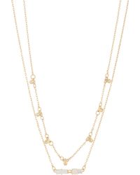 Nordstrom - Cubic Zirconia & Imitation Opal Bar Pendant Layered Necklace - Lyst