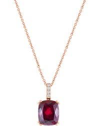 Effy - 14k Rose Gold Lab Created Ruby & Lab Created Diamond Pendant Necklace - Lyst
